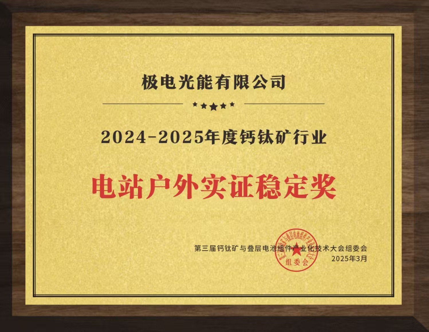 电站户外实证稳定奖